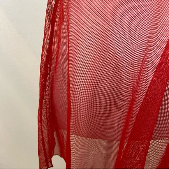 Victoria’s Secret Red Lace and Sheer Mesh Teddy Nightgown Lingerie Medium - Picture 3 of 10